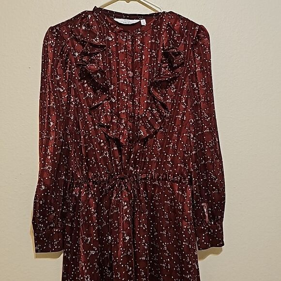 NWOT! & other stories Paris Atelier heart print midi/maxi dress in oxblood 4 - Picture 3 of 13
